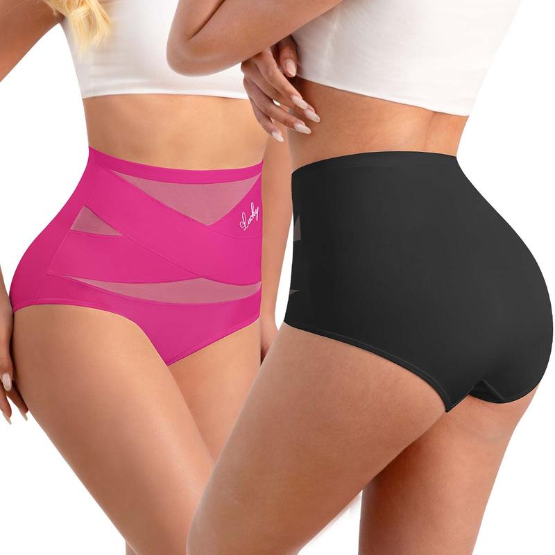 🌸 LUCKYSONG® Last Day-Buy 1 Get 3 Packs✨Plus-Size High-Waist Cross Tummy Control Panties