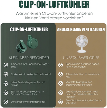 ✨✨Tragbarer, leiser, ansteckbarer Mini-Ventilator ohne Flügel🔥
