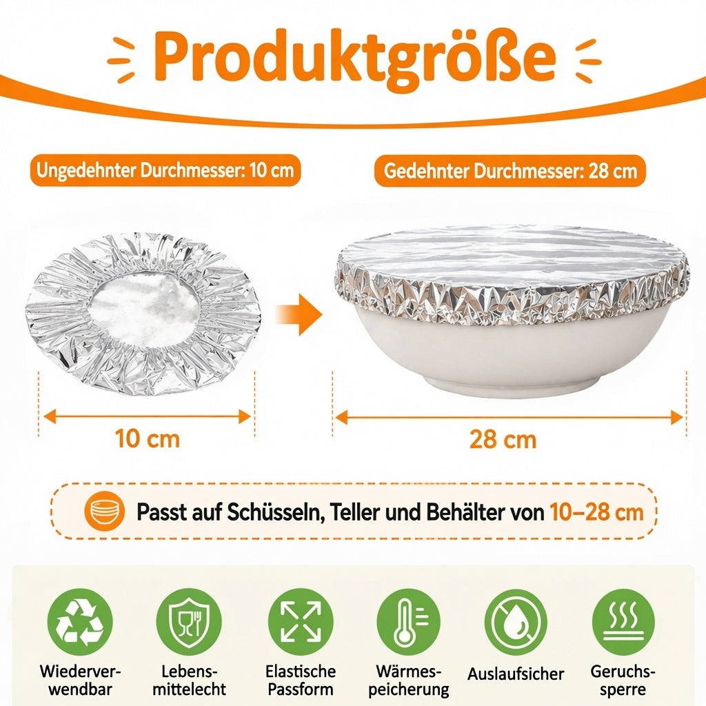 SVOZK® 🍽️ Wiederverwendbare elastische Abdeckungen für Schüsseln, Teller & Platten – halten Reste frisch und sorgen für Ordnung im Kühlschrank ❄️