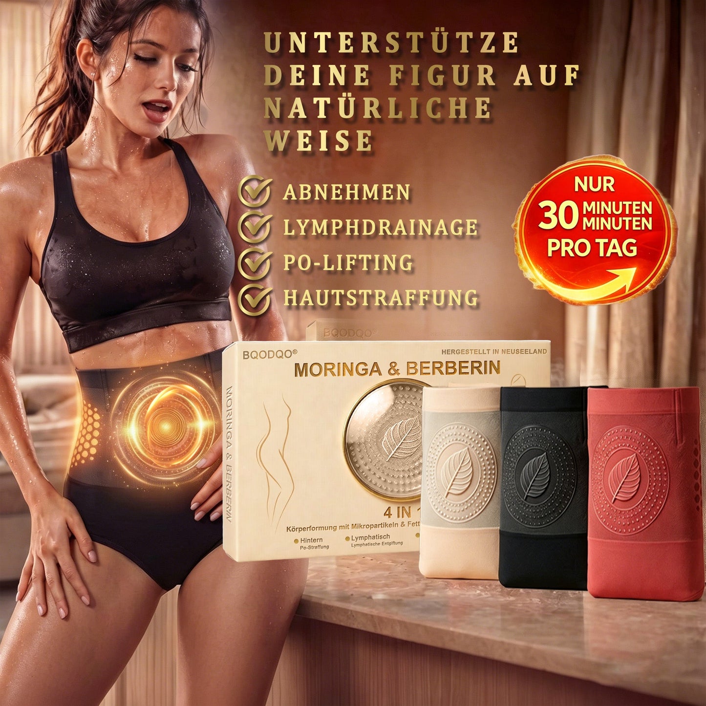 👩🏼‍⚕️ Offizieller Markenshop | BQODQO® 2026 Moringa & Berberin 4-in-1 Mikro-Partikel Form- und Fettverbrennungs-Shorts 👨‍👩‍👧‍👦