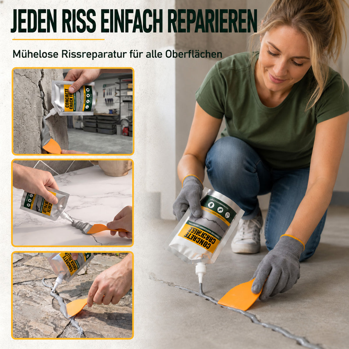 🔥 50 % RABATT | SVOZK® Wasserfester Beton-Rissfüller & Dichtstoff – für Risse, Fugen, Innen & Außen 🛠️