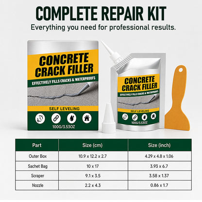 🔥 50 % RABATT | SVOZK® Wasserfester Beton-Rissfüller & Dichtstoff – für Risse, Fugen, Innen & Außen 🛠️