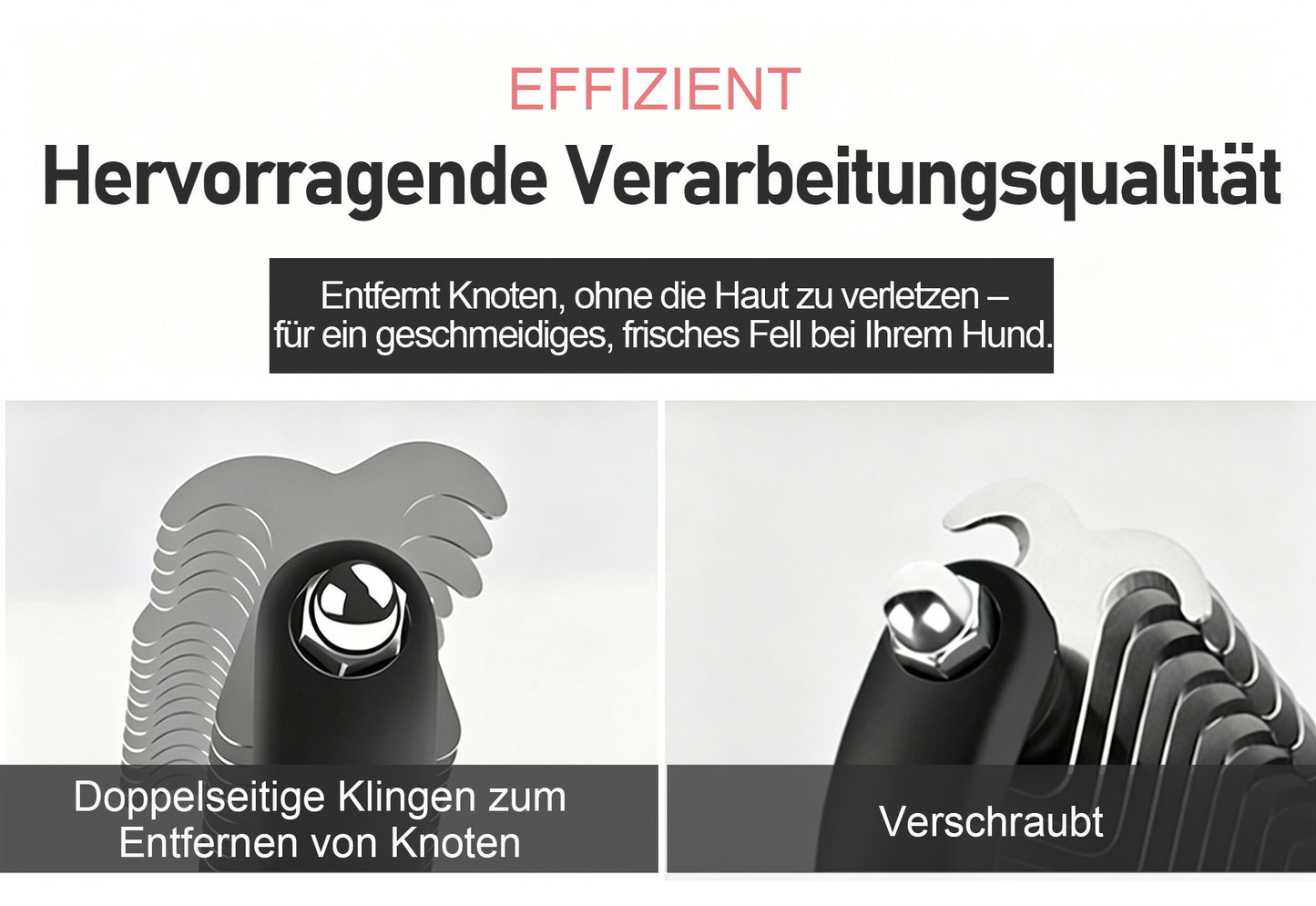 Zeitlich begrenztes Angebot | 🐶🐱 Billhol® Doppelseitiger Haustier-Pflegekamm – Sanfter Entfilzungs- & Fellwechselkamm für Hunde und Katzen