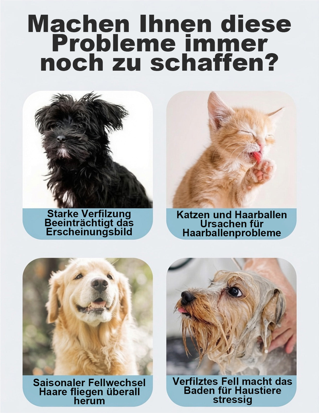 Zeitlich begrenztes Angebot | 🐶🐱 Billhol® Doppelseitiger Haustier-Pflegekamm – Sanfter Entfilzungs- & Fellwechselkamm für Hunde und Katzen