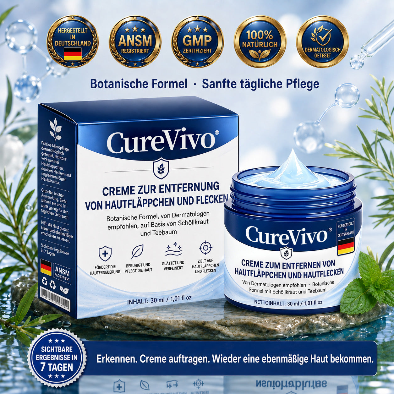 🛡️🛡️CureVivo® 7-Tage Hautanhängsel- & Flecken-Entfernungscreme (schmerzfreie Formel – ohne Narben)