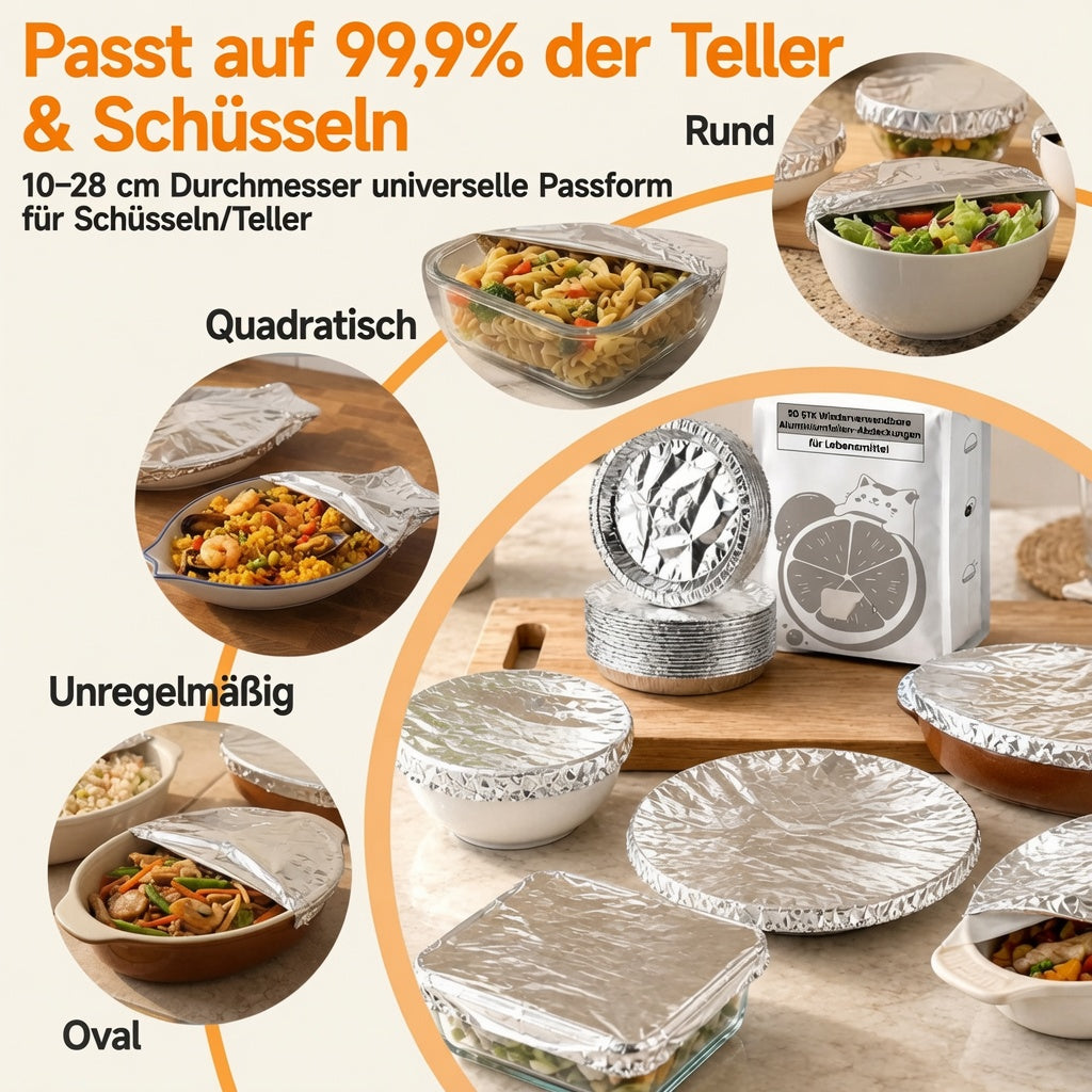 SVOZK® 🍽️ Wiederverwendbare elastische Abdeckungen für Schüsseln, Teller & Platten – halten Reste frisch und sorgen für Ordnung im Kühlschrank ❄️