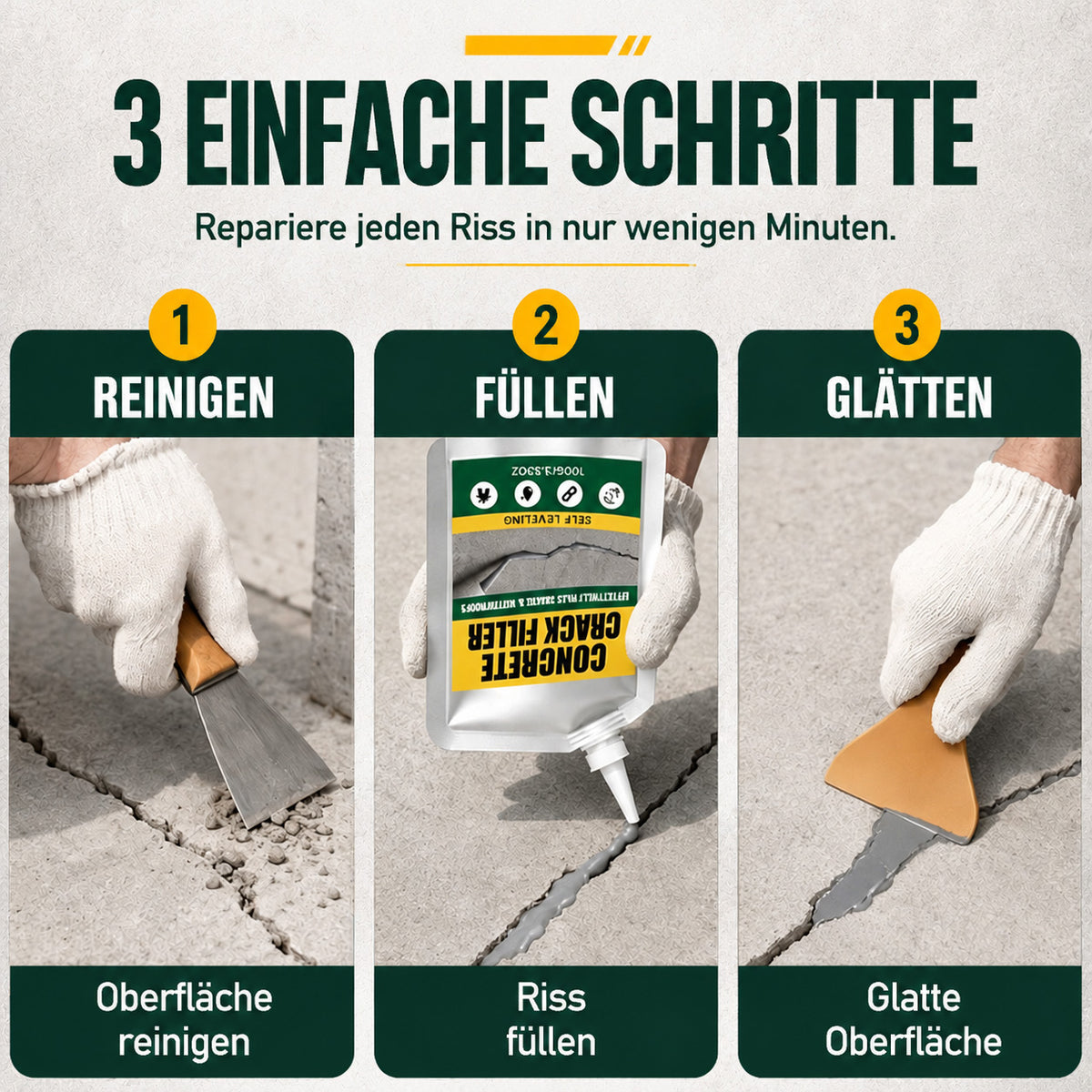 🔥 50 % RABATT | SVOZK® Wasserfester Beton-Rissfüller & Dichtstoff – für Risse, Fugen, Innen & Außen 🛠️