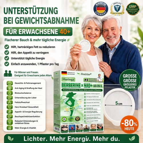🇩🇪 Healrize® 🚀✨10-in-1 Nano-Mikronadel-Pflaster Moringa · Berberin · NAD+ | 1× täglich