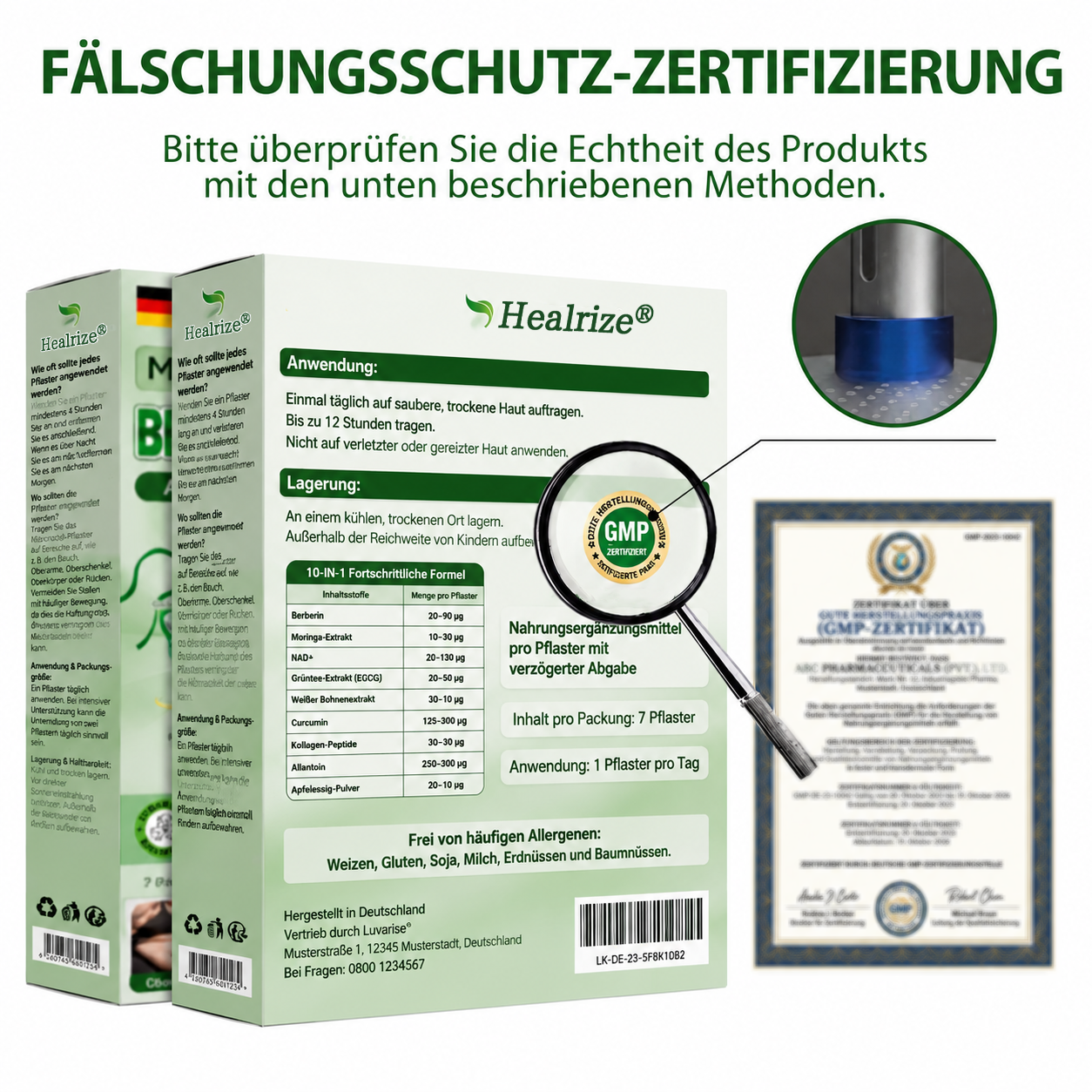 🇩🇪 Healrize® 🚀✨10-in-1 Nano-Mikronadel-Pflaster Moringa · Berberin · NAD+ | 1× täglich