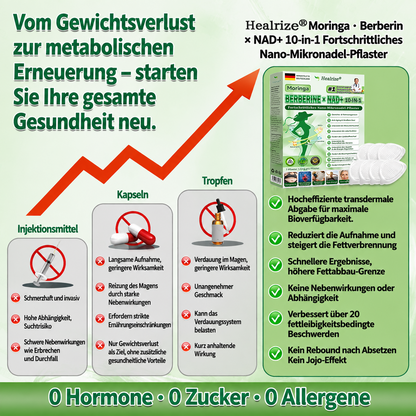 🇩🇪 Healrize® 🚀✨10-in-1 Nano-Mikronadel-Pflaster Moringa · Berberin · NAD+ | 1× täglich