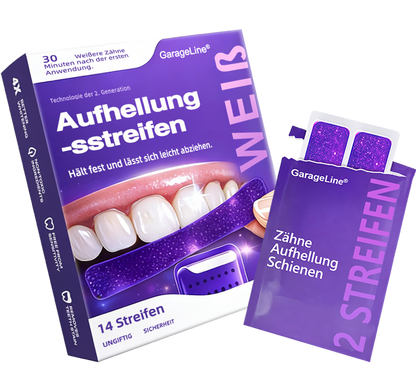 Offizieller Shop | 🦷𝑮𝒂𝒓𝒂𝒈𝒆𝑳𝒊𝒏𝒆® Lila Zahnaufhellungsstreifen👩🏼‍⚕ (Behandelt Parodontitis, beugt Zahnverlust vor und repariert Zahnfleischrückgang)