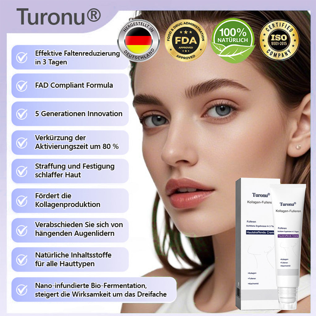 🛡️DE Offizieller Marken-Shop | Turonu® Faltenreduzierende & straffende Roller-Creme 🧴 Glattere Haut in nur 3 Tagen