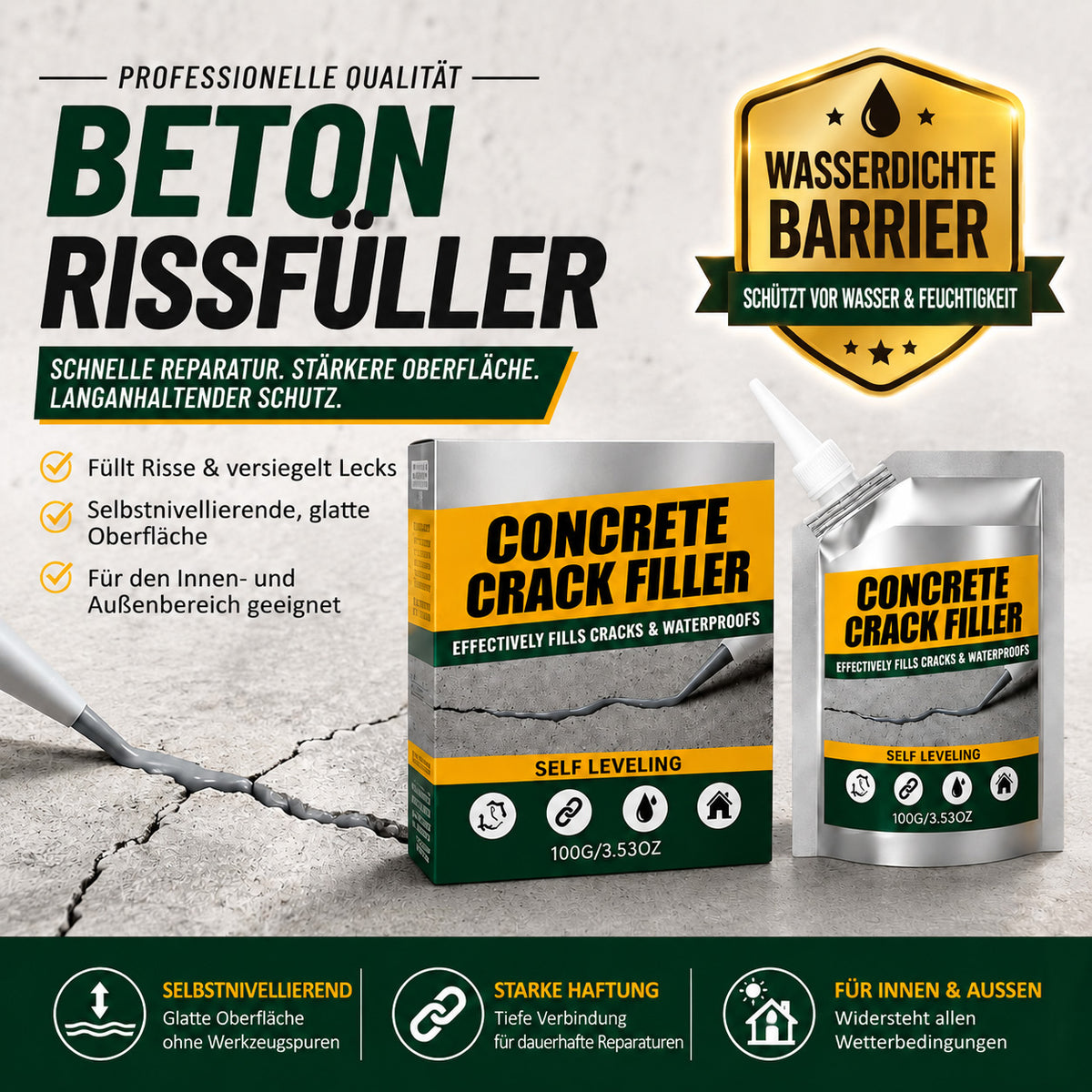 🔥 50 % RABATT | SVOZK® Wasserfester Beton-Rissfüller & Dichtstoff – für Risse, Fugen, Innen & Außen 🛠️