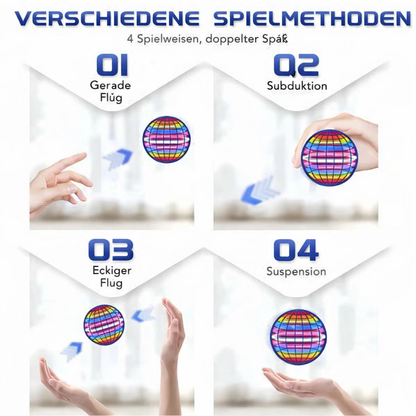 🌍 Fliegender Boomerang-UFO-Spinner – 360° LED-Schwebeball mit Handsteuerung