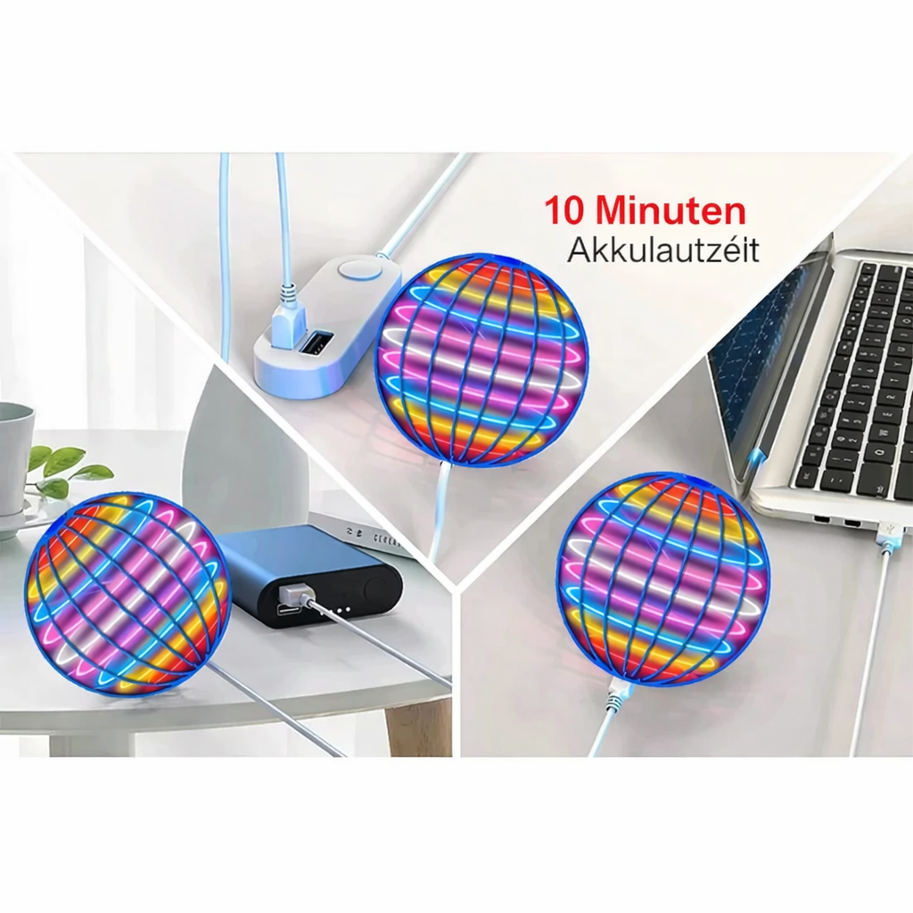 🌍 Fliegender Boomerang-UFO-Spinner – 360° LED-Schwebeball mit Handsteuerung