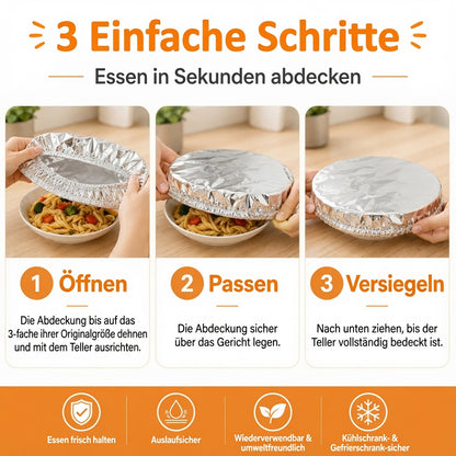 SVOZK® 🍽️ Wiederverwendbare elastische Abdeckungen für Schüsseln, Teller & Platten – halten Reste frisch und sorgen für Ordnung im Kühlschrank ❄️
