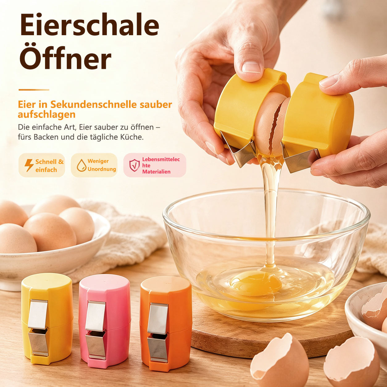 Offizieller Shop | 🛒Billhol® 2-in-1 Eieröffner & Eierschäler – Eier in Sekundenschnelle öffnen & schälen 🥚