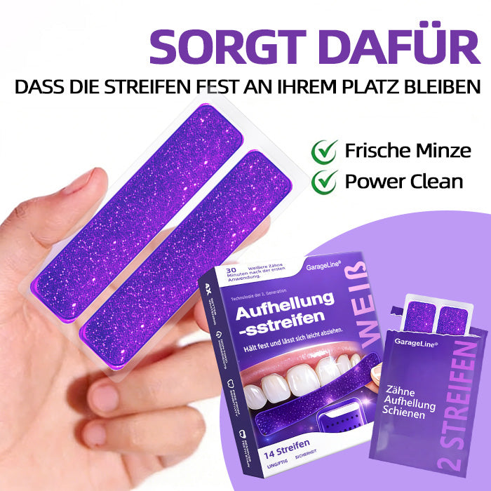 Offizieller Shop | 🦷𝑮𝒂𝒓𝒂𝒈𝒆𝑳𝒊𝒏𝒆® Lila Zahnaufhellungsstreifen👩🏼‍⚕ (Behandelt Parodontitis, beugt Zahnverlust vor und repariert Zahnfleischrückgang)