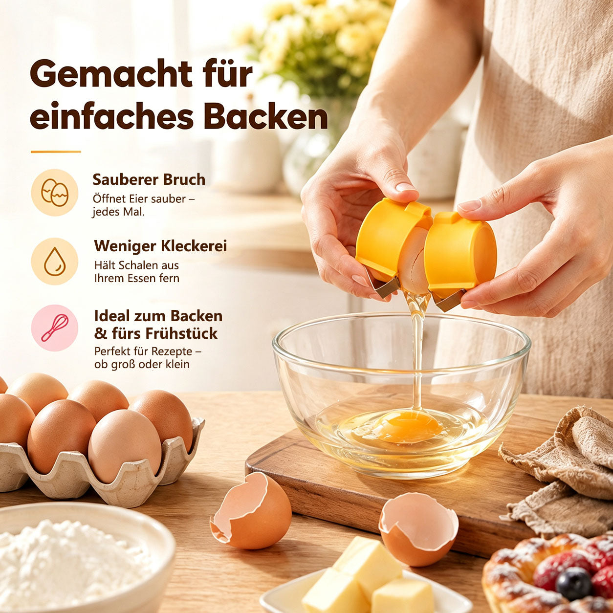 Offizieller Shop | 🛒Billhol® 2-in-1 Eieröffner & Eierschäler – Eier in Sekundenschnelle öffnen & schälen 🥚