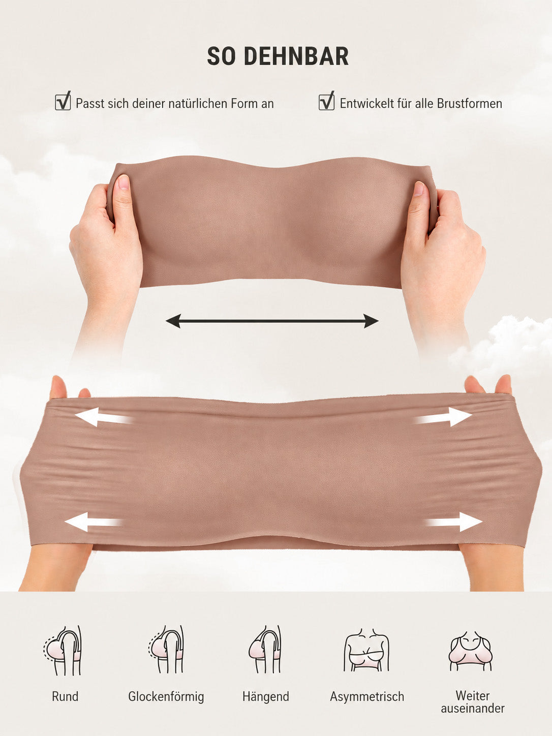 🏆 LUCKYSONG® Butterweicher trägerloser Bandeau-BH