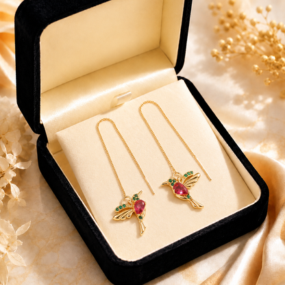 🔥 Letzter Tag: 50 % Rabatt!! | CZTICLE® 🦜 2026 Brandneues Upgrade 💥 Exquisite rote Achat-Kolibri-Halskette mit Gratis-Ohrringen