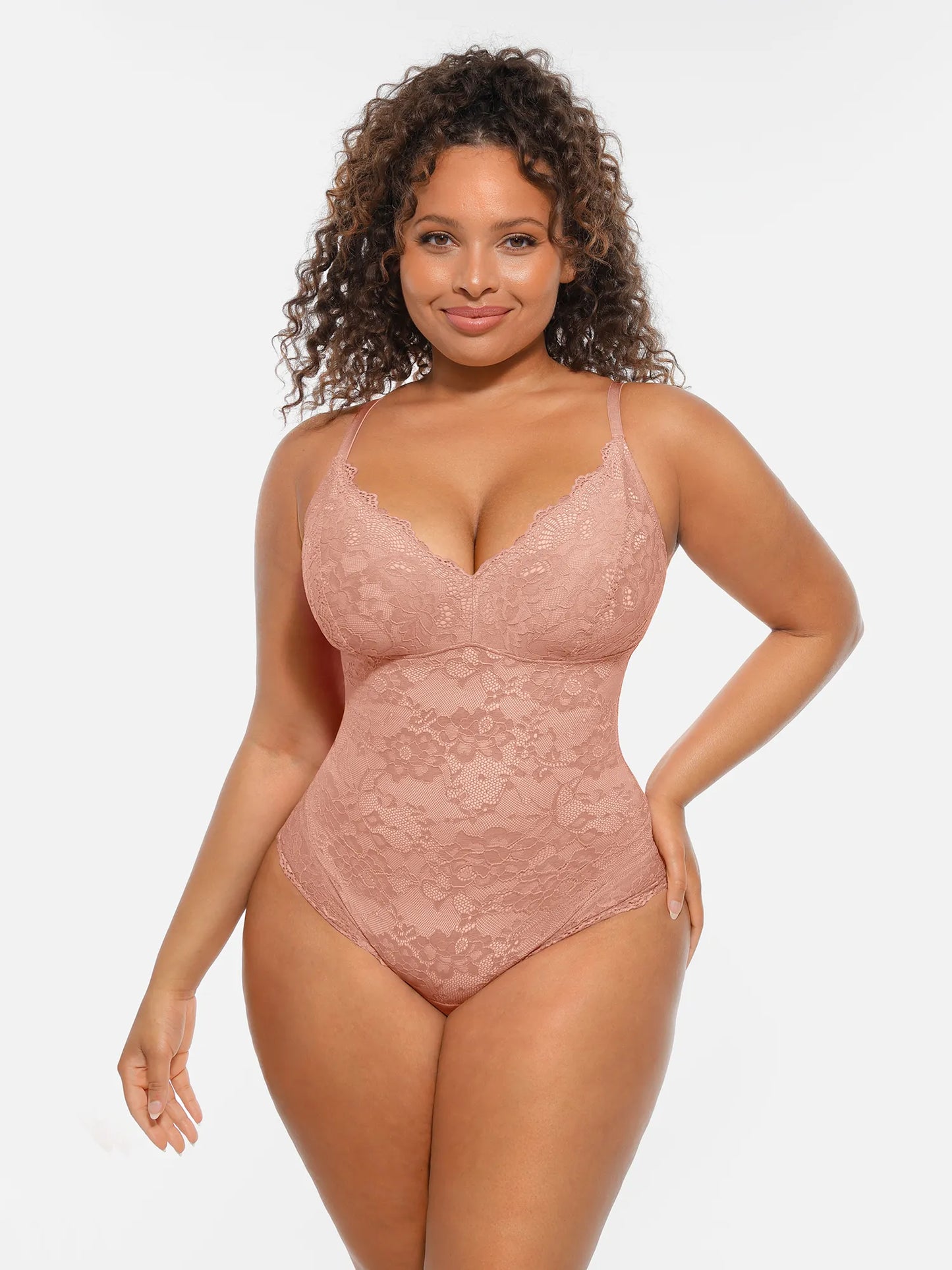 🏆LUCKYSONG® Lace Tummy Control Double-Layer Bodysuit🪻