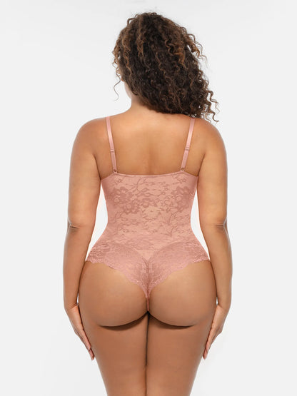 🏆LUCKYSONG® Lace Tummy Control Double-Layer Bodysuit🪻