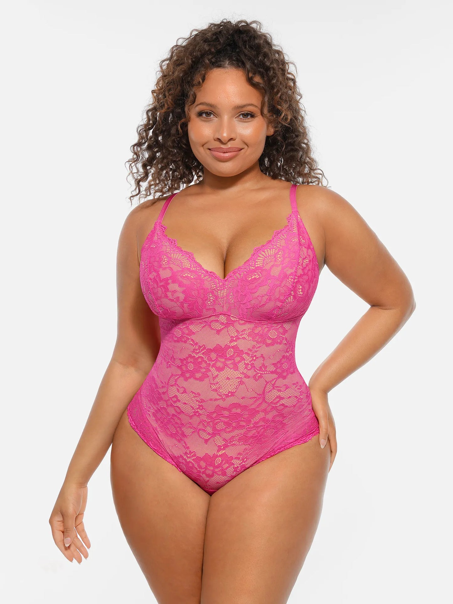 🏆LUCKYSONG® Lace Tummy Control Double-Layer Bodysuit🪻