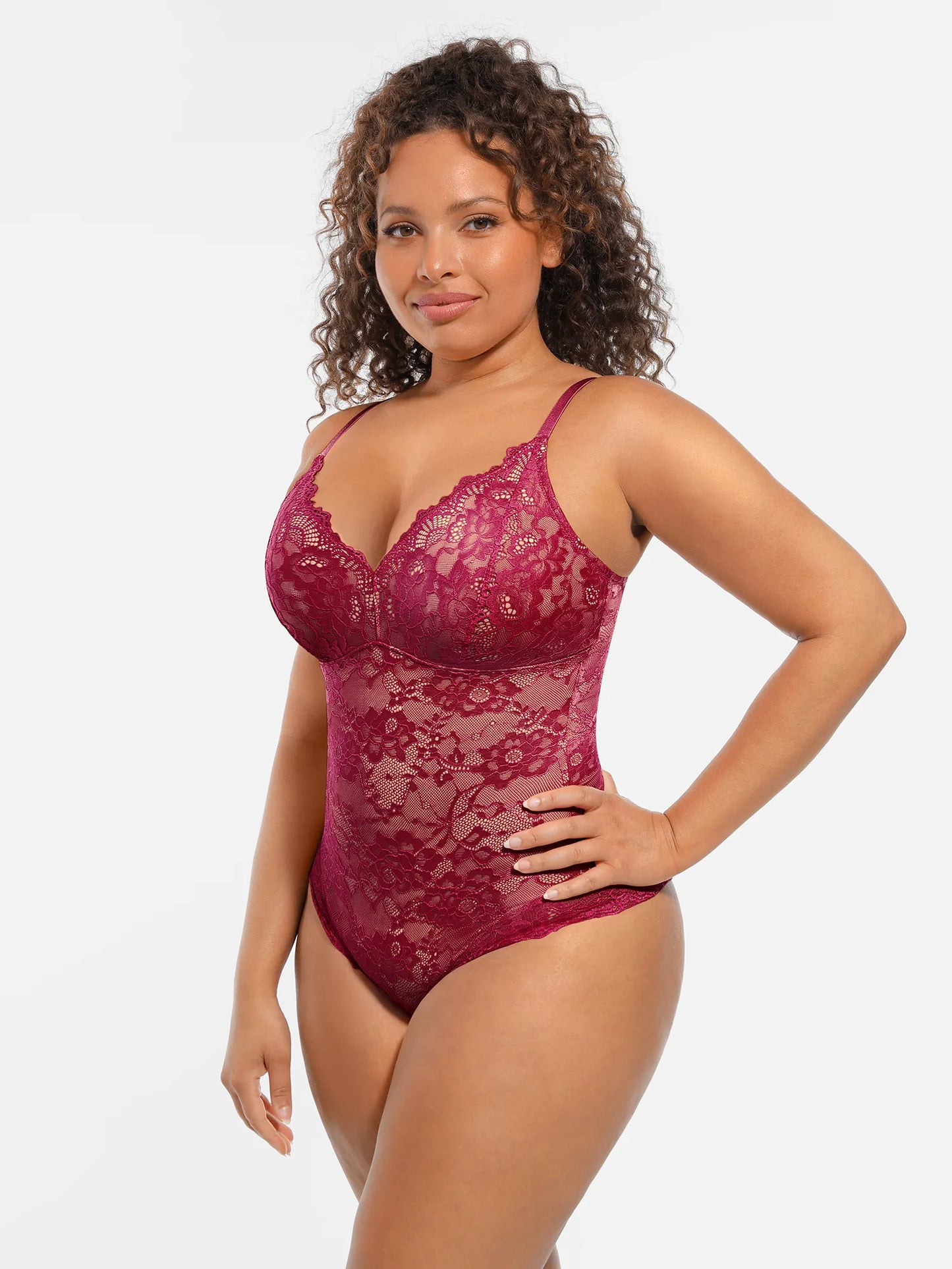 🏆LUCKYSONG® Lace Tummy Control Double-Layer Bodysuit🪻