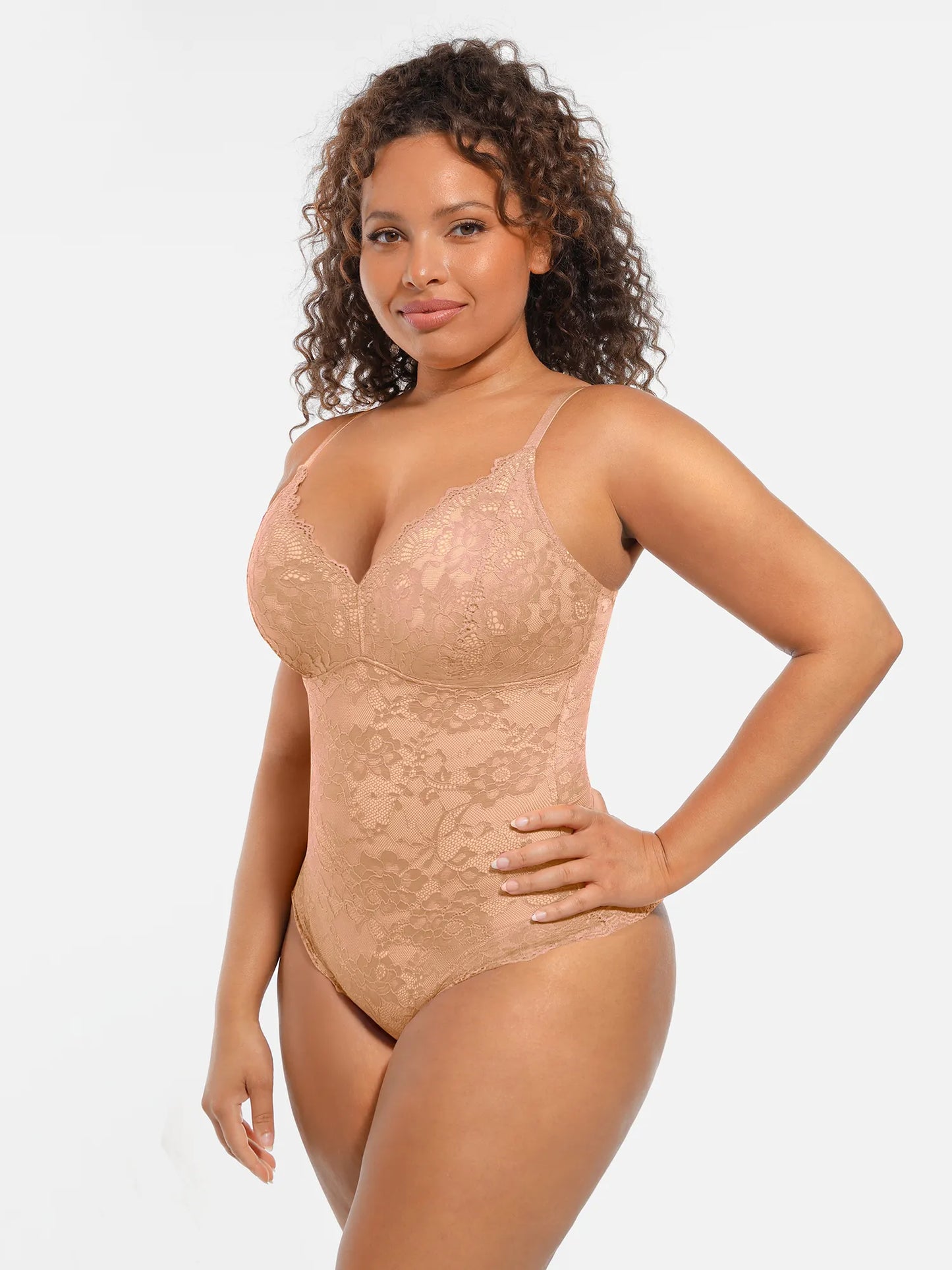 🏆LUCKYSONG® Lace Tummy Control Double-Layer Bodysuit🪻