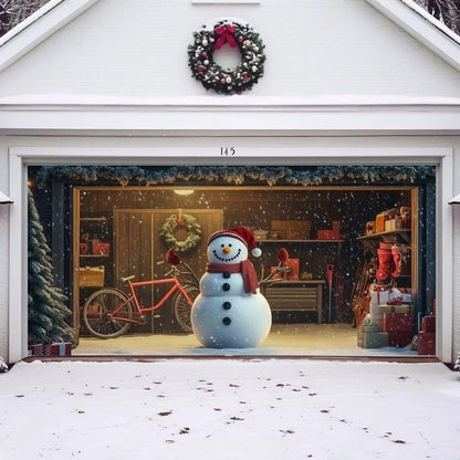 Snowy The Snowman | Christmas Garage Door Cover