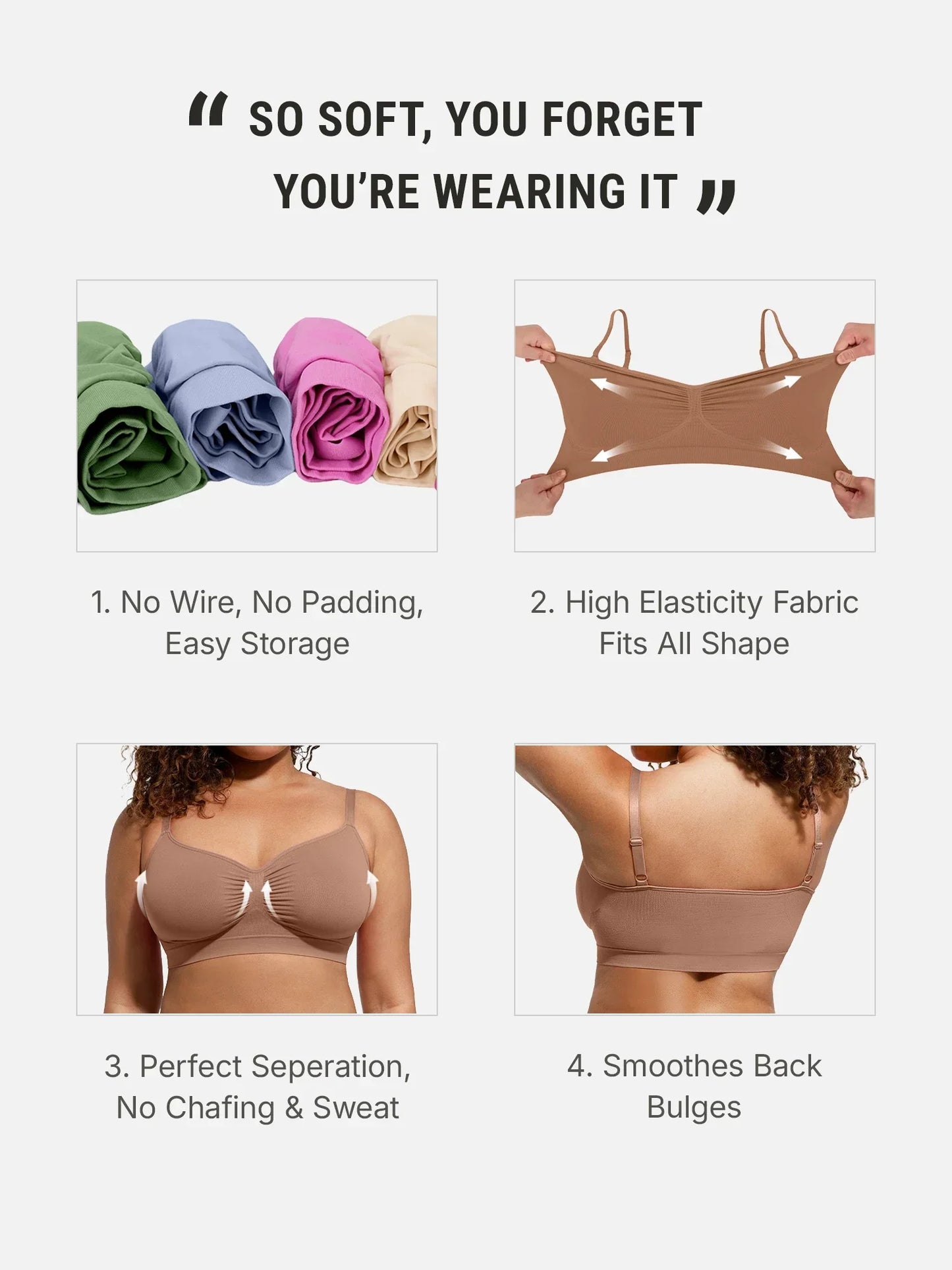 🏆LUCKYSONG® Everyday Wireless Bra Unlined Soft Bra