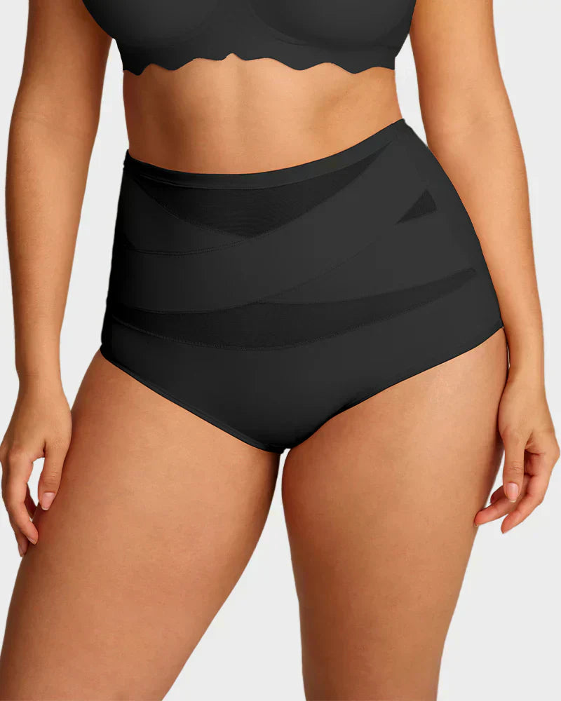 🌸  LUCKYSONG® Last Day-Buy 1 Get 3 Packs✨Plus-Size High-Waist Cross Tummy Control Panties