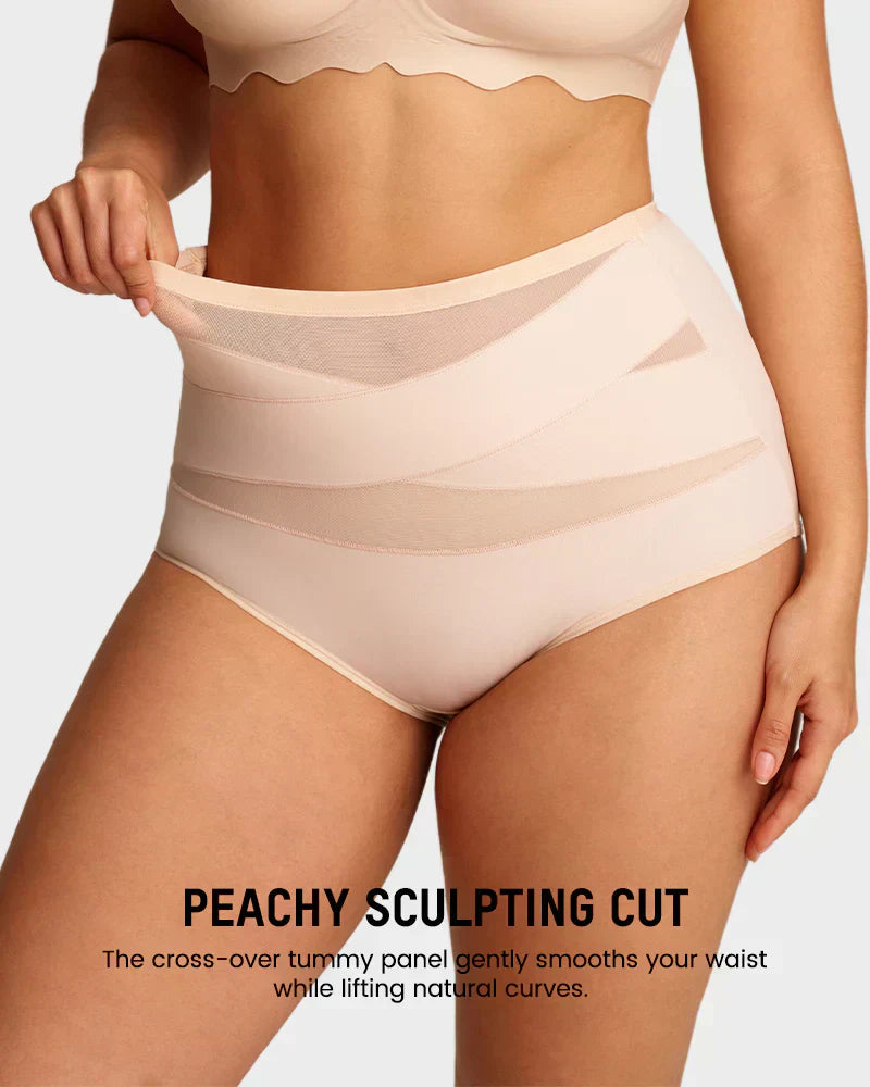 🌸  LUCKYSONG® Last Day-Buy 1 Get 3 Packs✨Plus-Size High-Waist Cross Tummy Control Panties