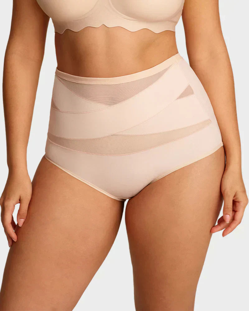 🌸  LUCKYSONG® Last Day-Buy 1 Get 3 Packs✨Plus-Size High-Waist Cross Tummy Control Panties