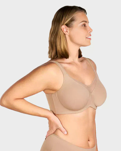 🏆LUCKYSONG® Last Day Special Price💐Women's Elegant Sheer Full Coverage Plus Size Bra - Black