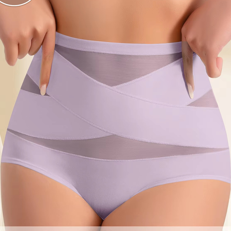 🌸  LUCKYSONG® Last Day-Buy 1 Get 3 Packs✨Plus-Size High-Waist Cross Tummy Control Panties