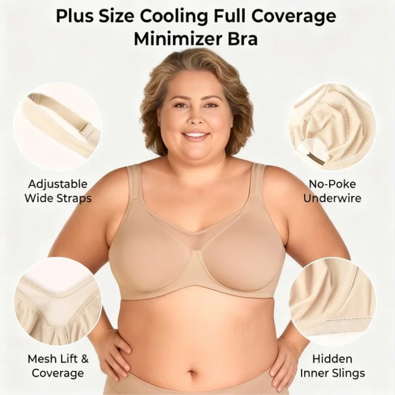 🏆LUCKYSONG® Last Day Special Price💐Women's Elegant Sheer Full Coverage Plus Size Bra - Black